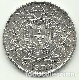 Monedas antiguas de Europa: PORTUGAL - 50 CENTAVOS - 1914 - PLATA 0.835 - LINDA - FOTOS