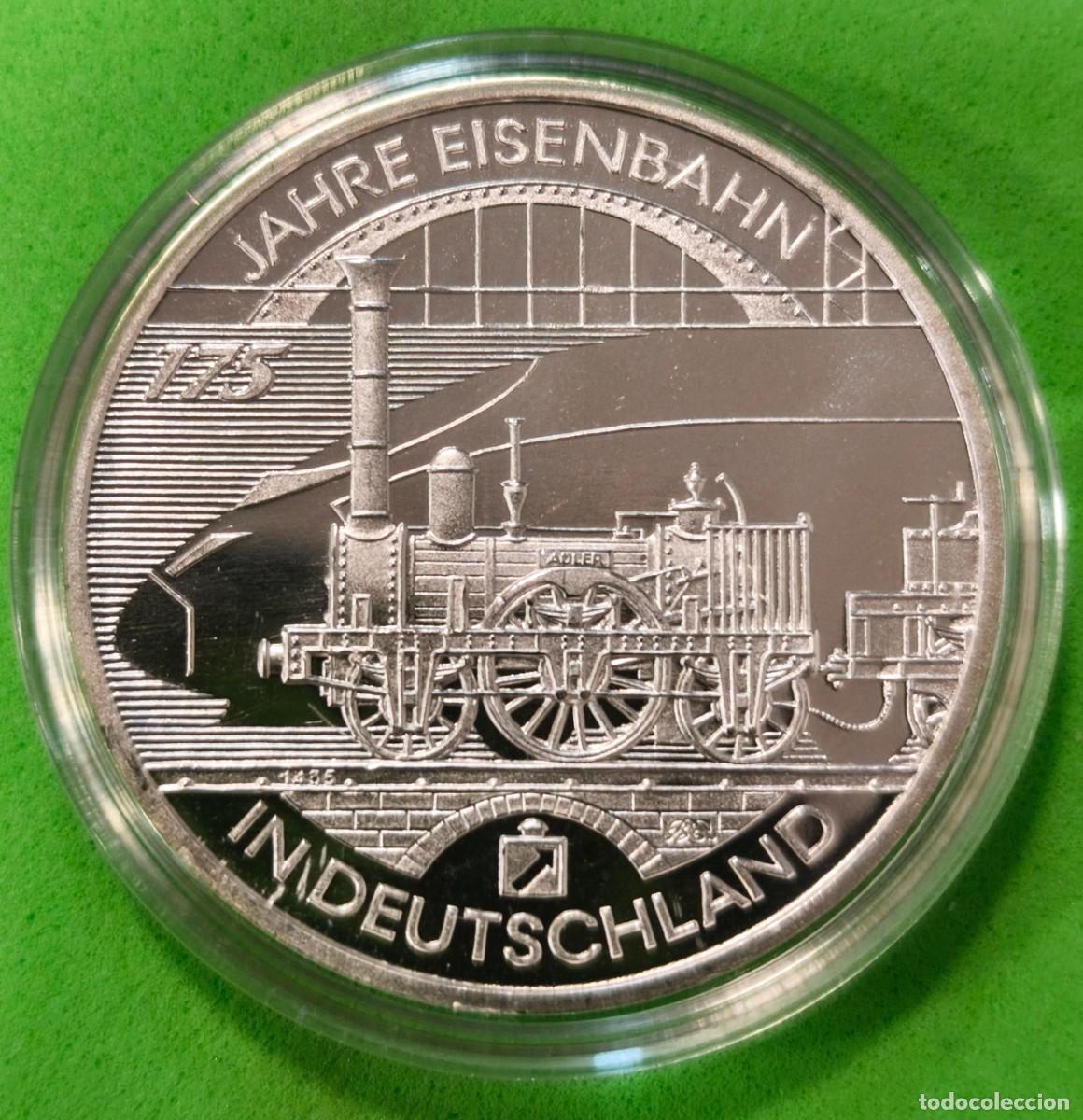 Monedas antiguas de Europa: ALEMANIA.A&Ntilde;O 2010. 10 EUROS PLATA (925) 175 A&Ntilde;OS FERROCARRILES ALEMANES.PESO 18G