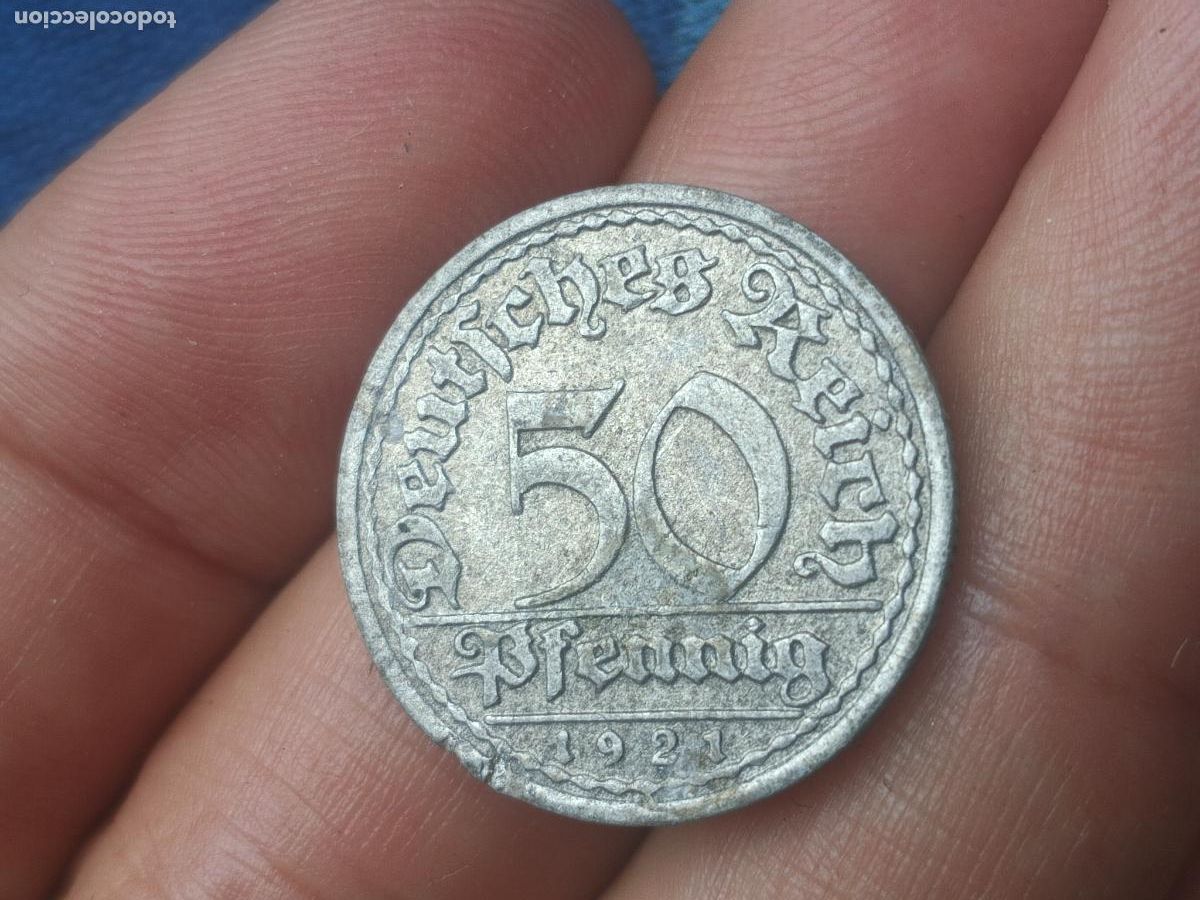 Monedas antiguas de Europa: Alemania. 50 pfennig de 1921 F