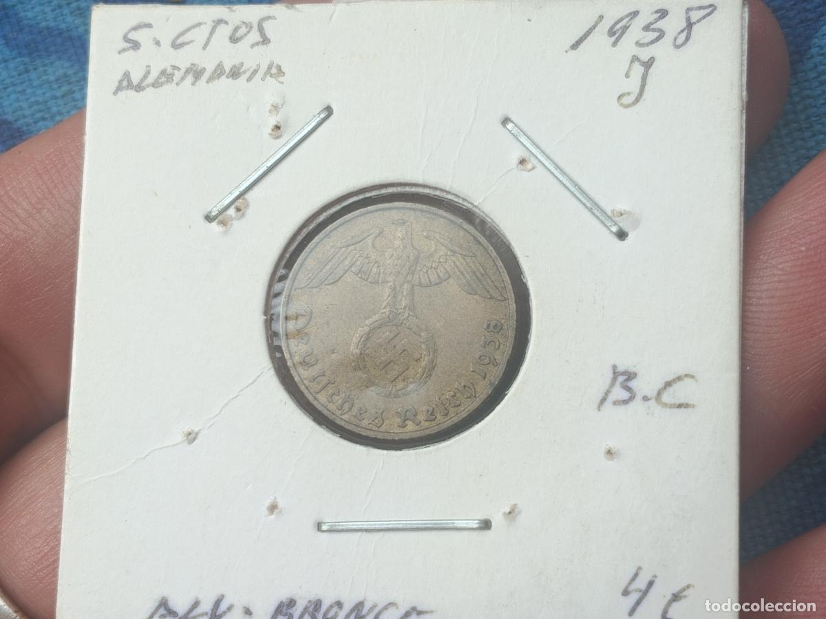 Monedas antiguas de Europa: ALEMANIA NAZI 5 PFENNIG 1938 J LATON
