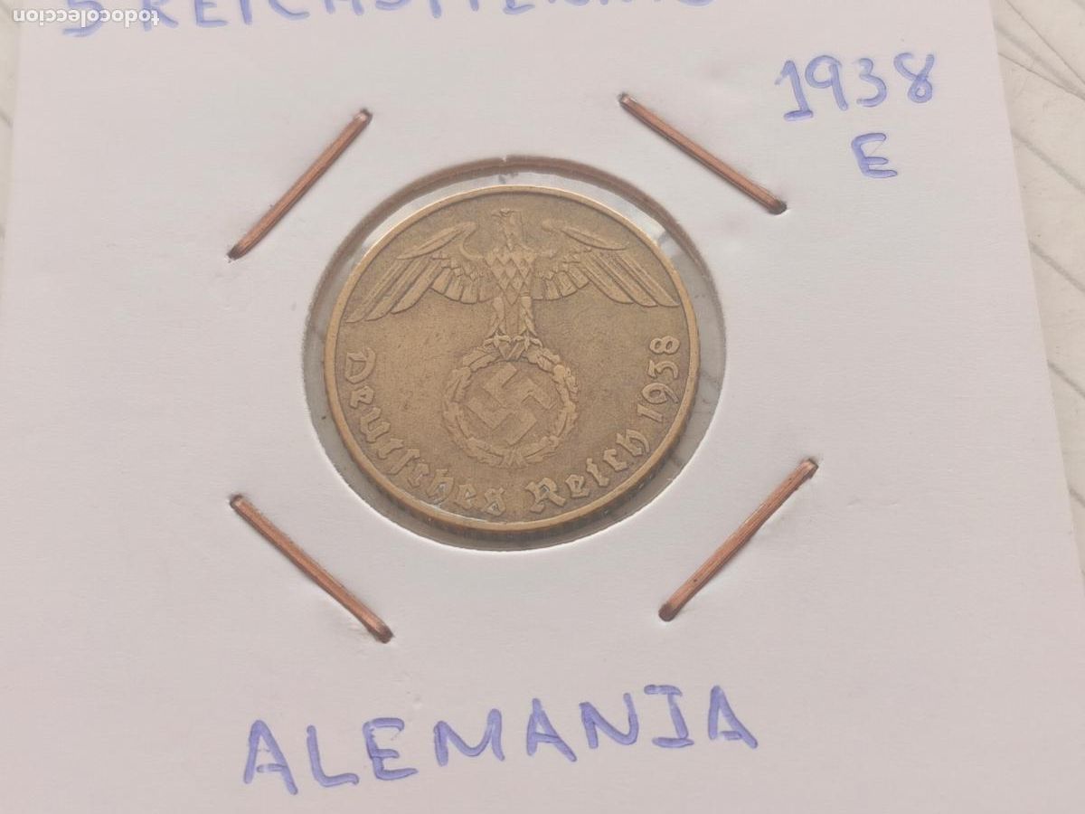 Monedas antiguas de Europa: ALEMANIA NAZI 5 PFENNIG 1938 E