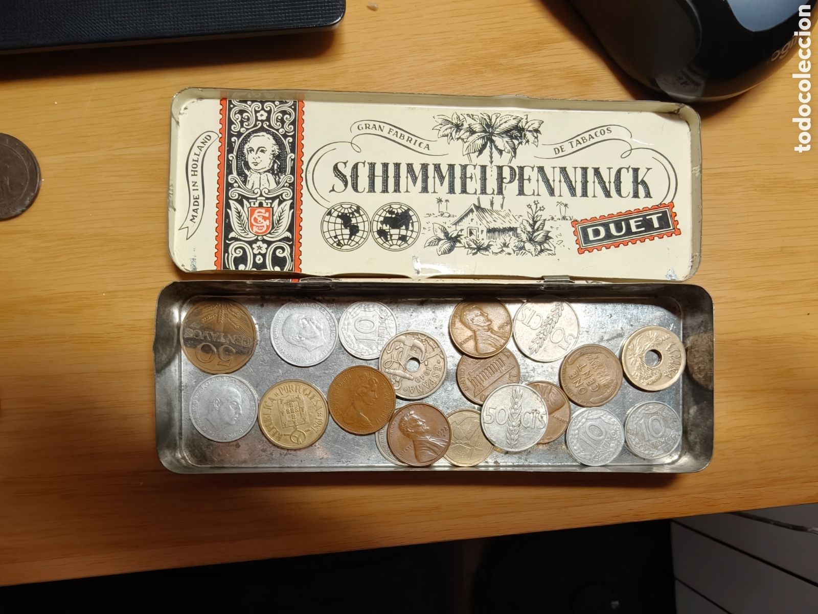 Monedas antiguas de Europa: Lote y estuche monedas varias antiguas