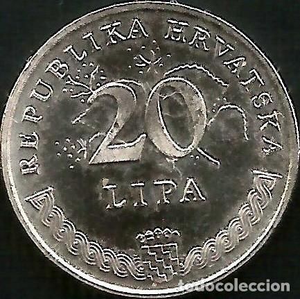 Moedas antigas da Europa: CROACIA 1993 - 20 LIPA - KM 7 - CIRCULADA