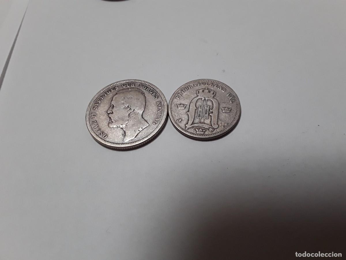 Monedas antiguas de Europa: SUECIA - LOTE 1 KRONA DE PLATA A&Ntilde;O 1897 + 50 ORE DE PLATA A&Ntilde;O 1881.