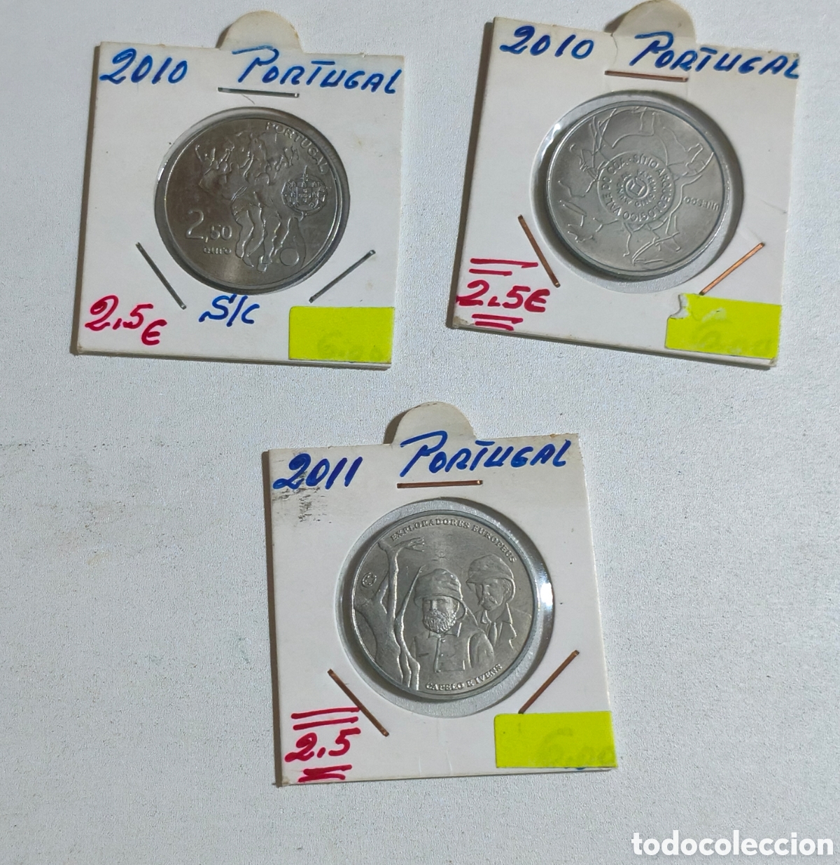Monedas antiguas de Europa: LOTE 3 MONEDAS 2,5 EUROS PORTUGAL 2010 Y 2011 SC