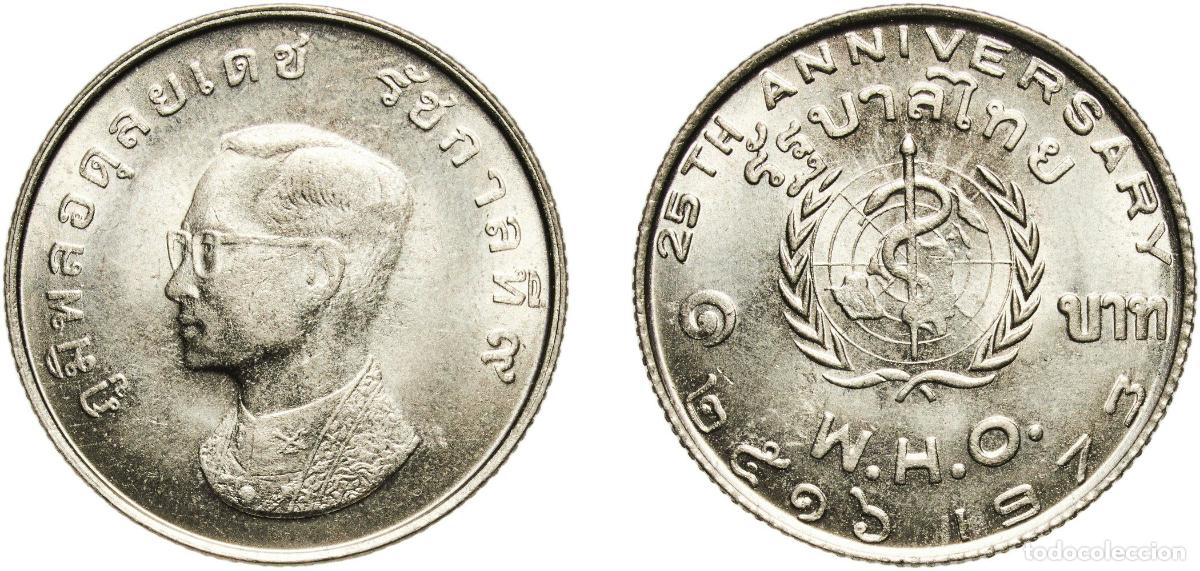 Monedas antiguas de Europa: 1 Baht - Rama IX (WHO)