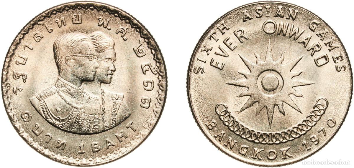 Monedas antiguas de Europa: 1 Baht - Rama IX (6th Asian Games)