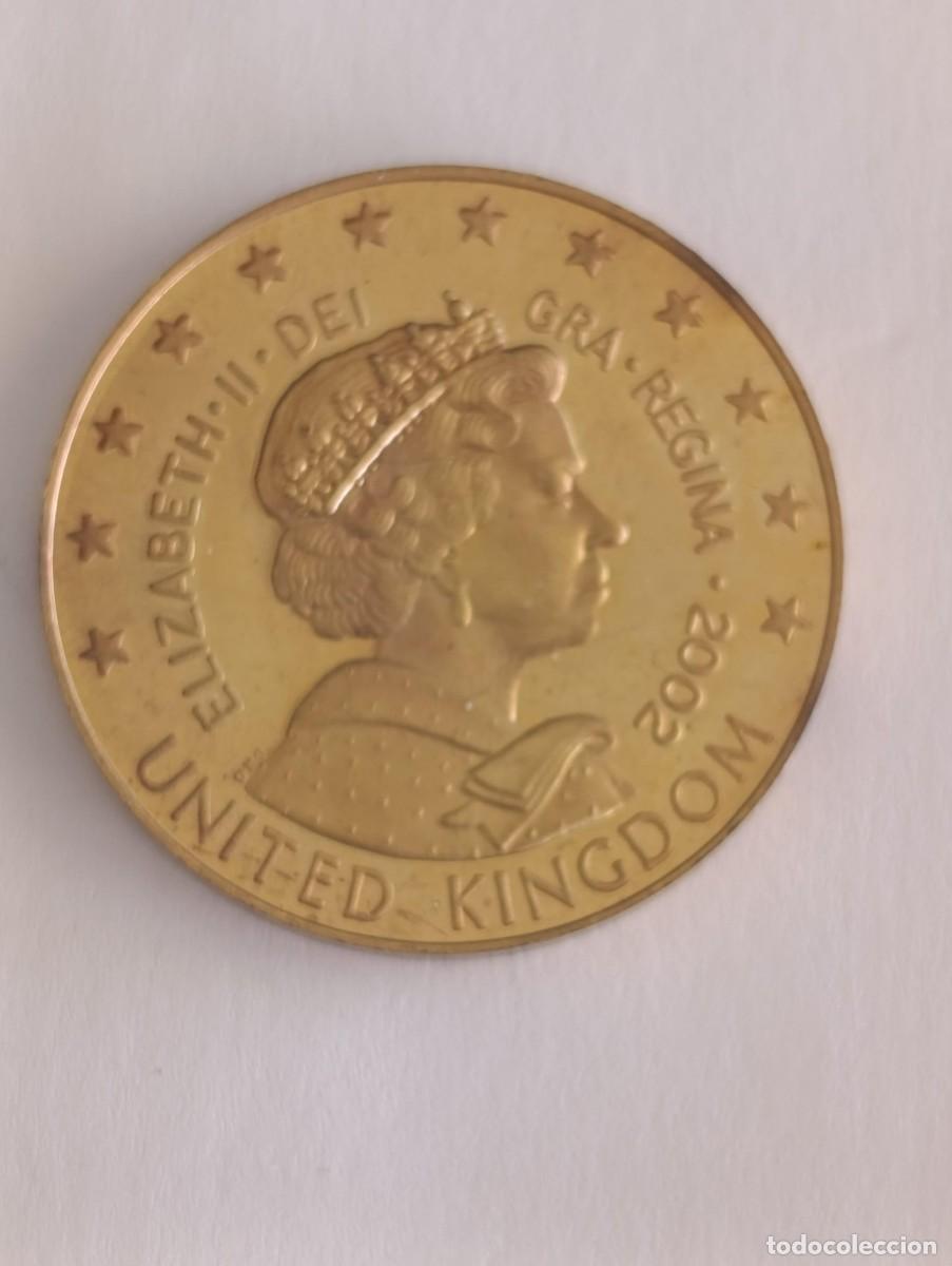 Monedas antiguas de Europa: Moneda Prueba de Fantas&iacute;a 5 Euros Reino Unido 2002 - Isabel II