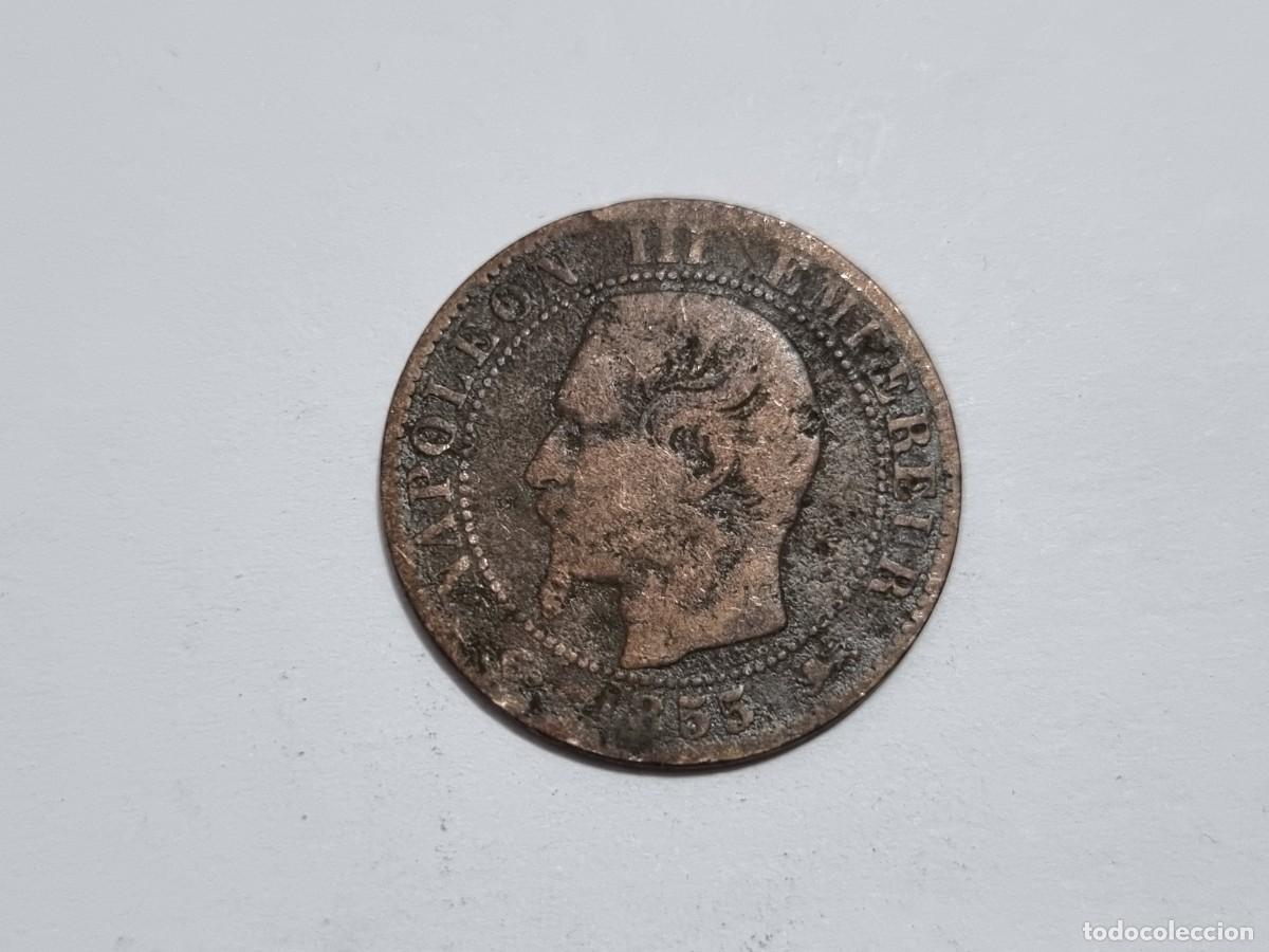 Monedas antiguas de Europa: Moneda Francia Emperador Napoleon III 5 Centimos 1855-D Coleccionista