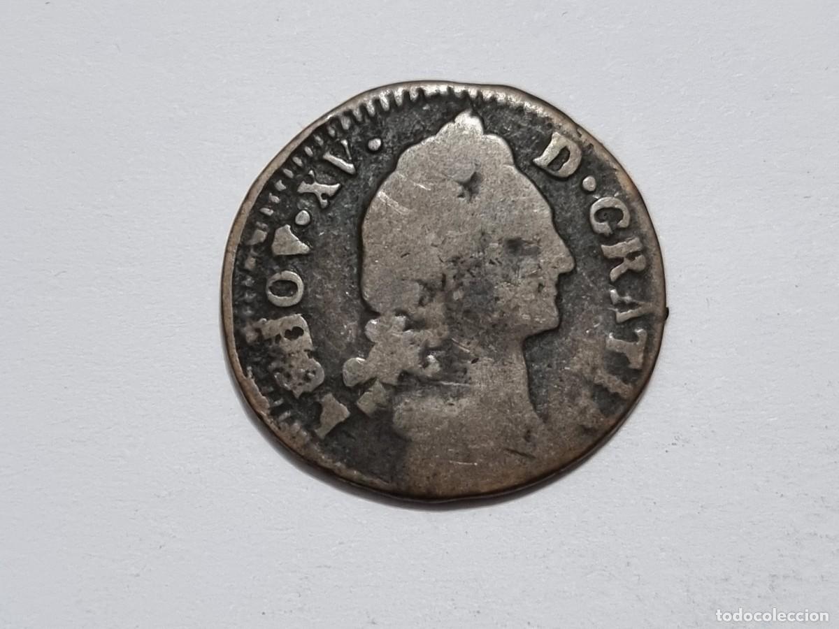 Monedas antiguas de Europa: Escaso Moneda Francia Ludov XV 1/2 Medio Sol 1773 Coleccionista