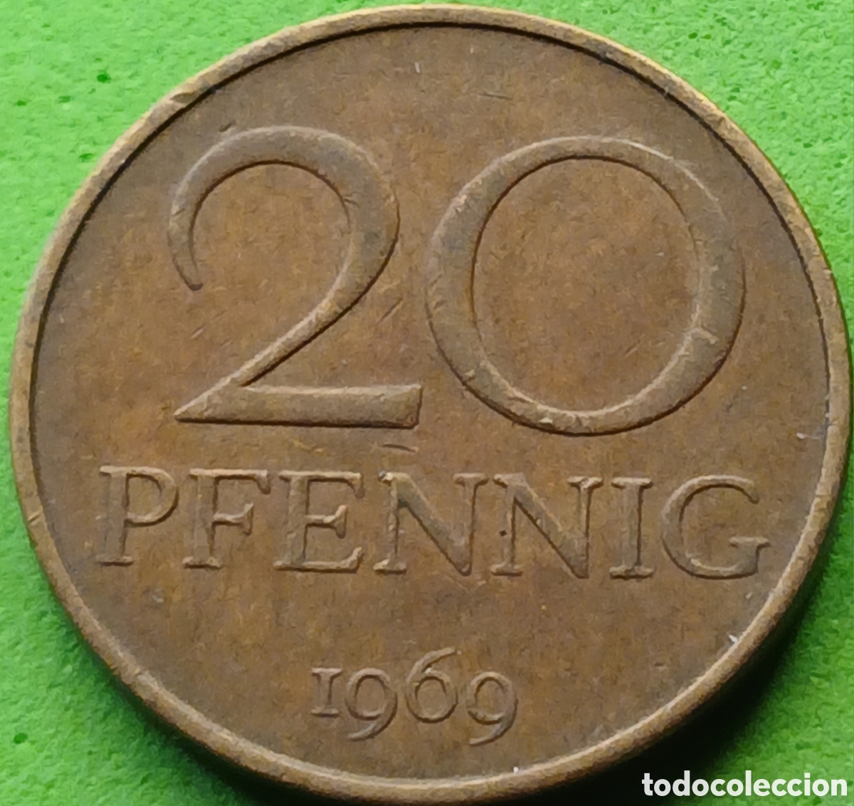 Monedas antiguas de Europa: Alemania Oriental 20 pfennig 1969 km#11