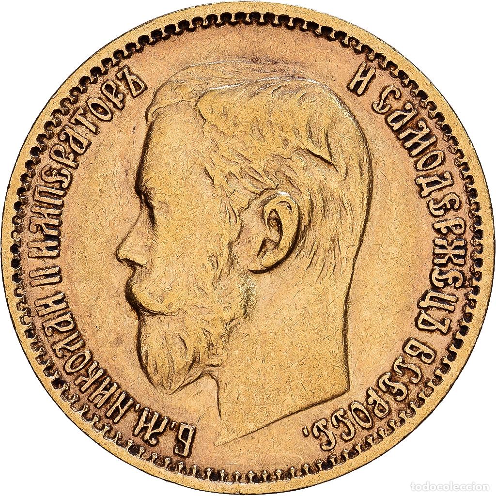 Alte M&uuml;nzen aus Europa: [#1546484] Rusia, Nicolas II, 5 Roubles, 1898, Saint Petersburg, Oro, MBC, Friedberg:180