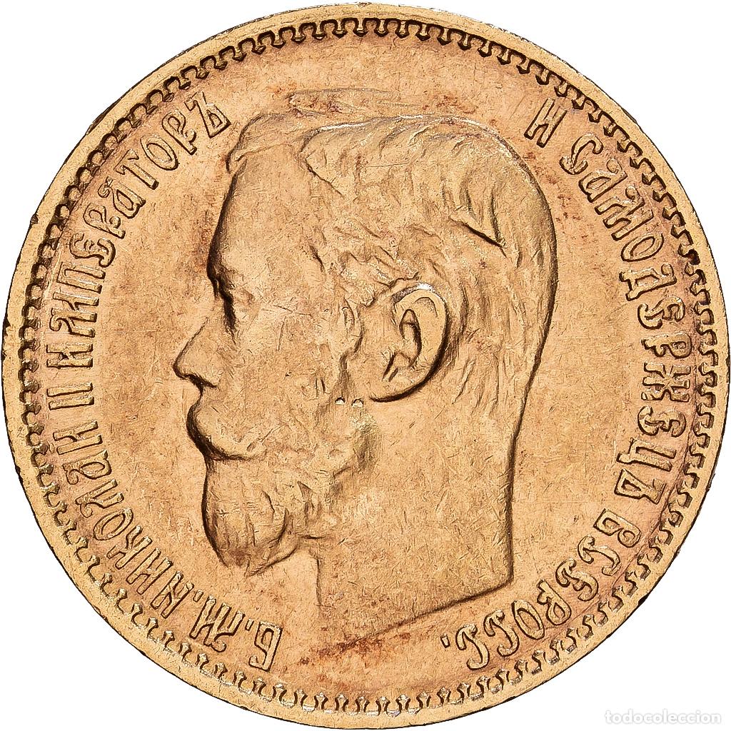 Alte M&uuml;nzen aus Europa: [#1546485] Rusia, Nicolas II, 5 Roubles, 1899, Saint Petersburg, Oro, MBC, Friedberg:180