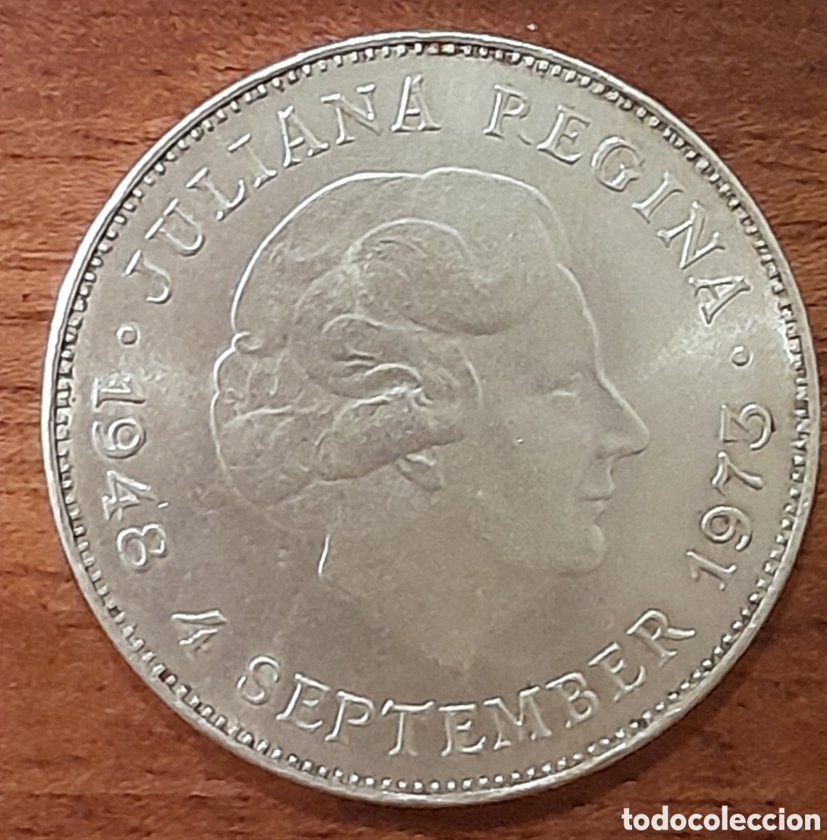 Monedas antiguas de Europa: Paises bajos.moneda 10 gulden 1973 plata. juliana