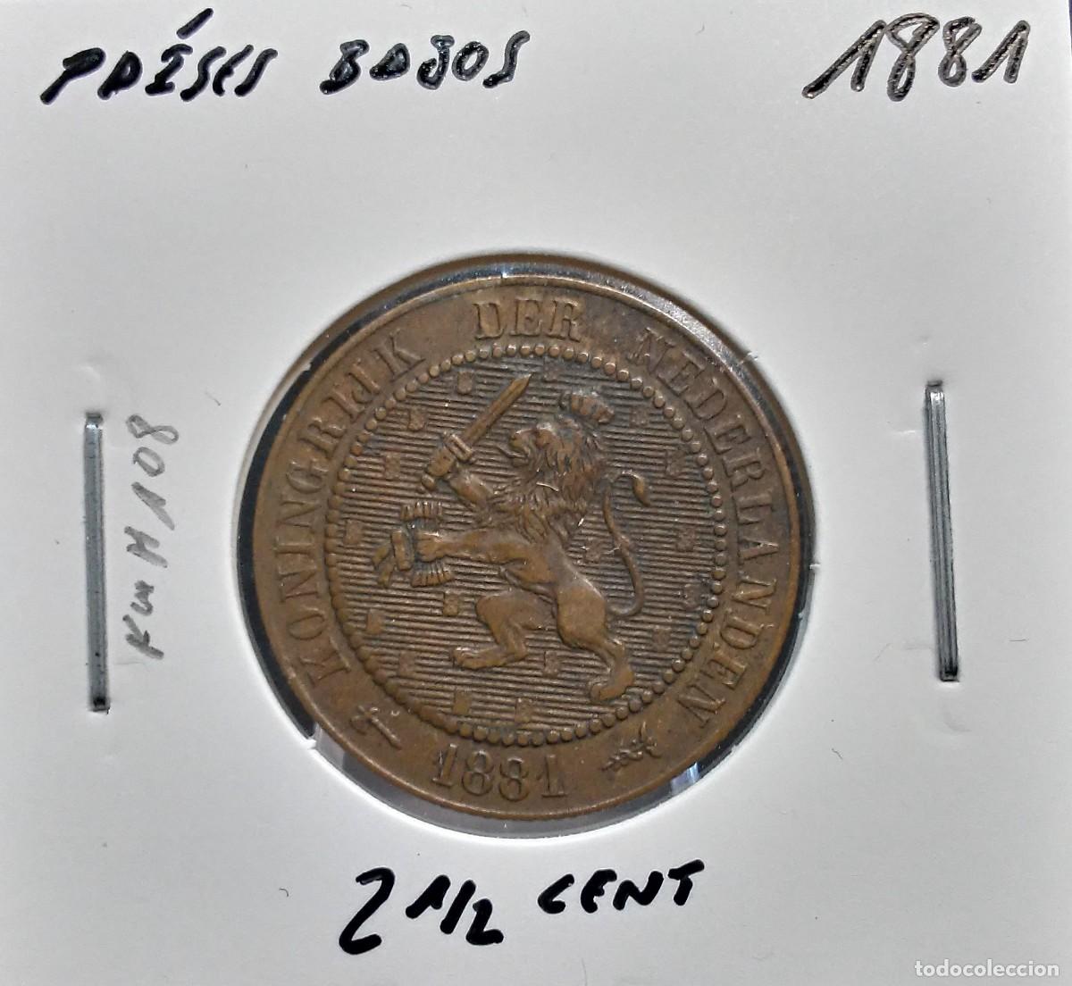 Monedas antiguas de Europa: PA&Iacute;SES BAJOS / HOLANDA 2 1/2 CENT 1881 KM#108 MBC.