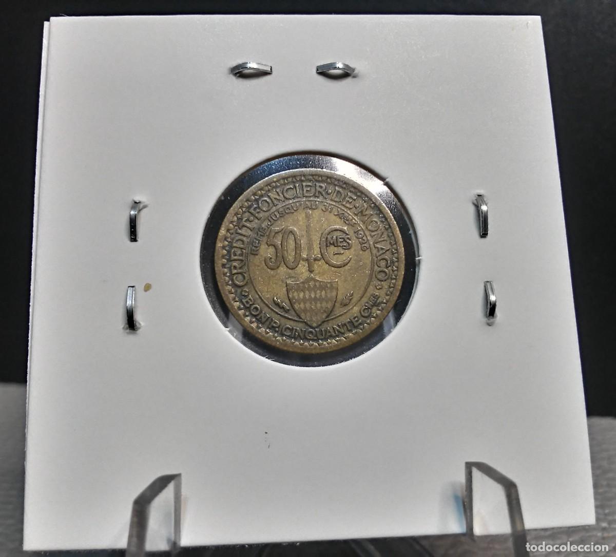 Monedas antiguas de Europa: M&Oacute;NACO 50 C&Eacute;NTIMOS / CENTIMES 1924 KM#110 MBC. - Foto 4