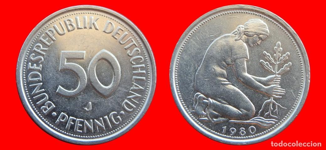 Monedas antiguas de Europa: 50 PFENNIG 1980-J BRD ALEMANIA-154741