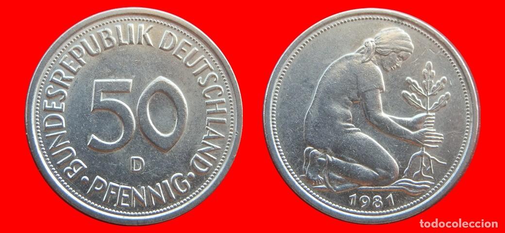 Monedas antiguas de Europa: 50 PFENNIG 1981-D BRD ALEMANIA-154742