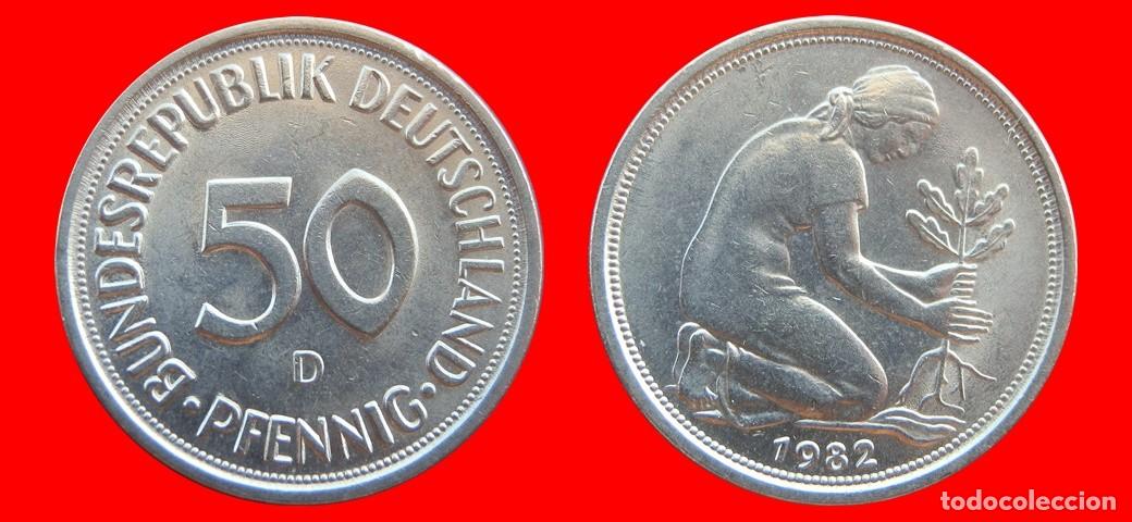 Monedas antiguas de Europa: 50 PFENNIG 1982-D BRD ALEMANIA-154746