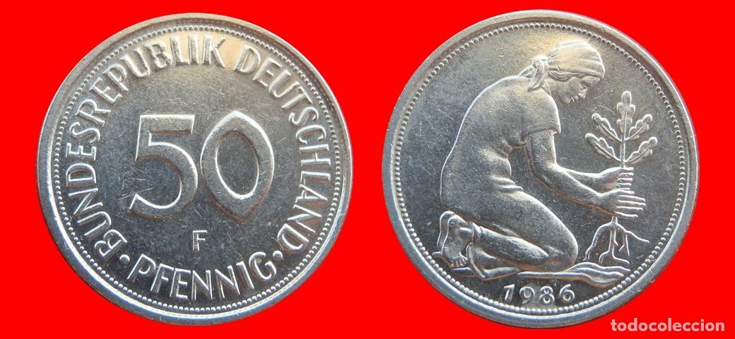Monedas antiguas de Europa: 50 PFENNIG 1986-F BRD ALEMANIA-154757