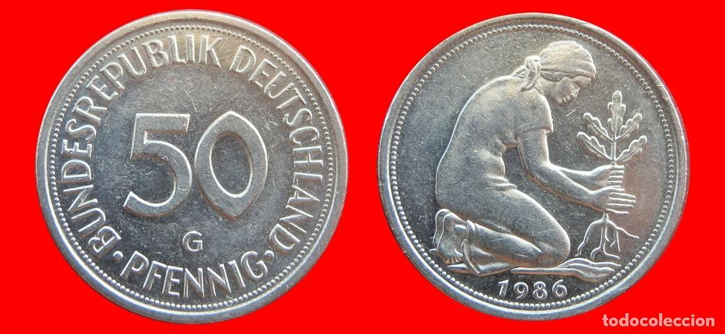 Monedas antiguas de Europa: 50 PFENNIG 1986-G BRD ALEMANIA-154758