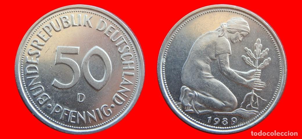 Monedas antiguas de Europa: 50 PFENNIG 1989-D BRD ALEMANIA-154761