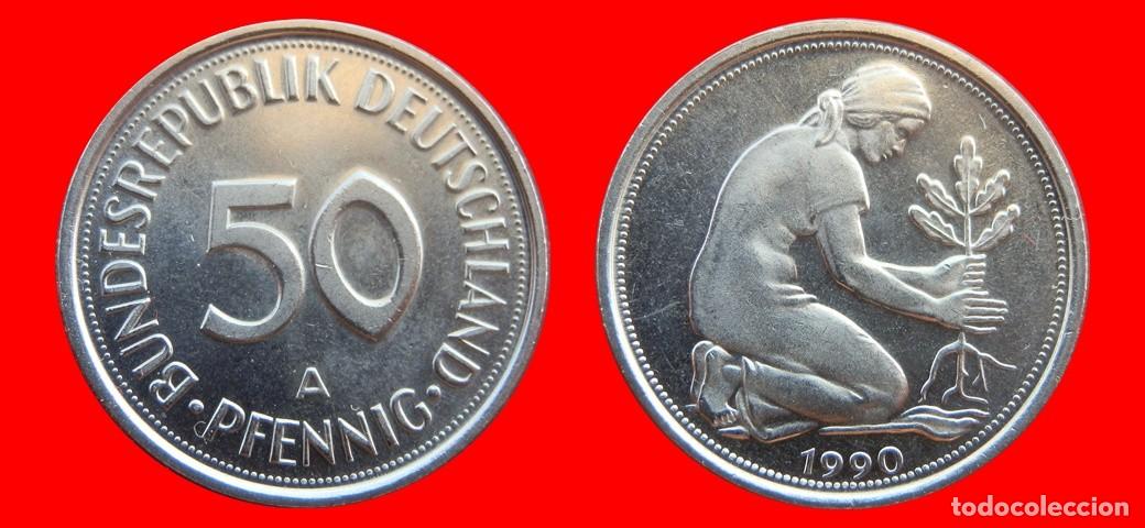 Monedas antiguas de Europa: 50 PFENNIG 1990-A BRD ALEMANIA-154765