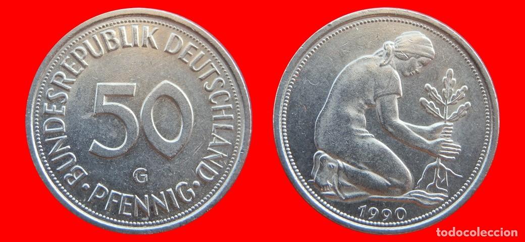 Monedas antiguas de Europa: 50 PFENNIG 1990-G BRD ALEMANIA-154768