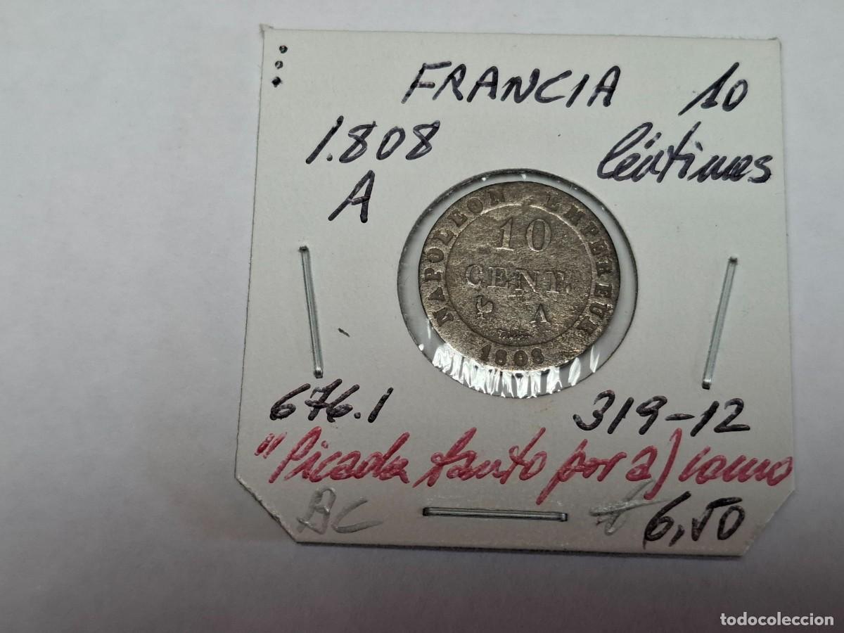 Monedas antiguas de Europa: 10 CENTIMOS de 1808 A KM 676.1 FRANCIA en BC