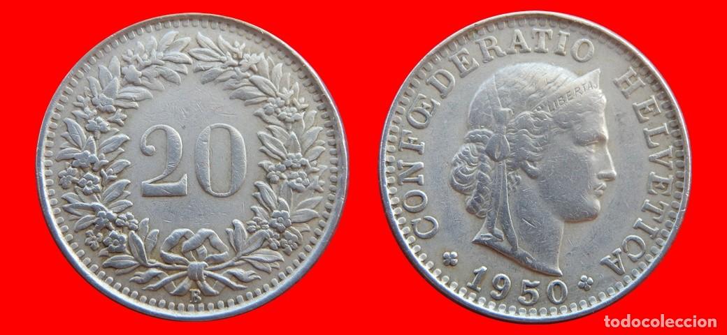 Monedas antiguas de Europa: 20 RAPPEN 1950 SUIZA-154818