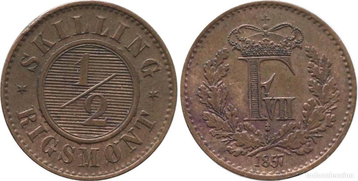 Monedas antiguas de Europa: DINAMARCA 1/2 Skilling 1857