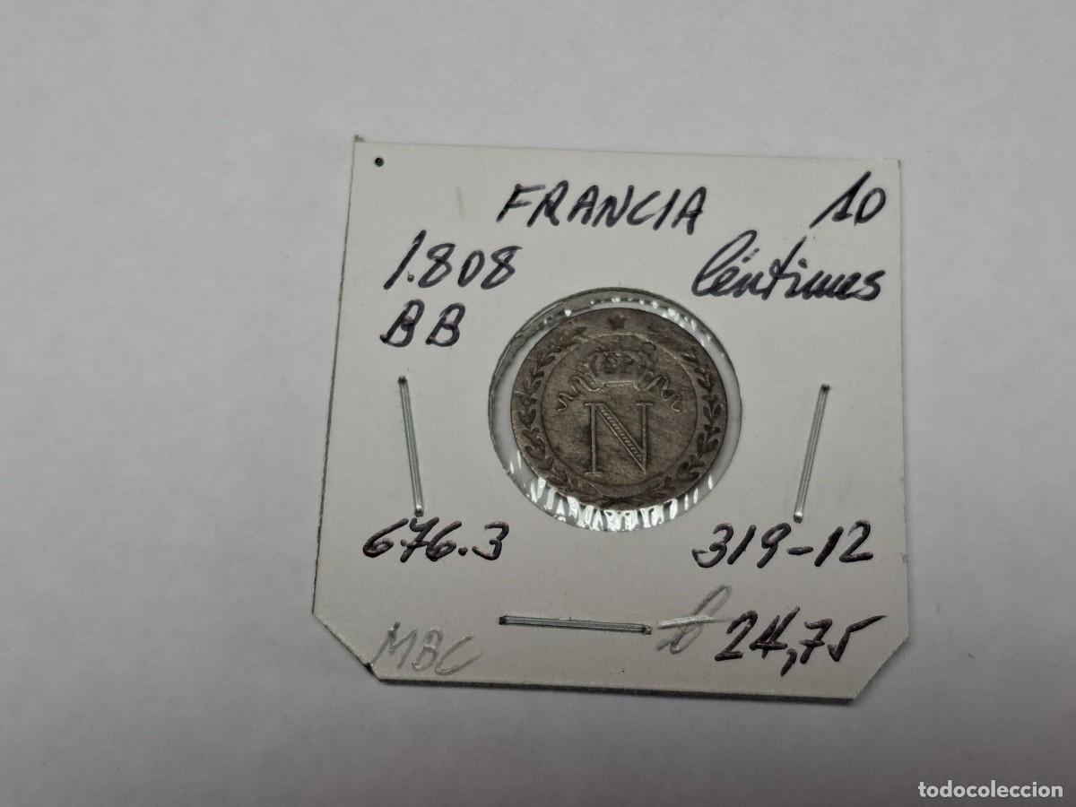 Monedas antiguas de Europa: 10 CENTIMOS de 1808 BB KM 676.3 FRANCIA en MBC