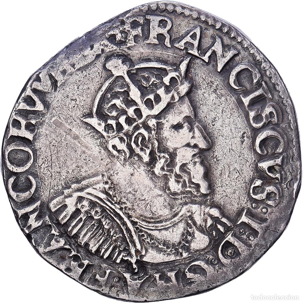 Monedas antiguas de Europa: [#982582] Francia, Fran&ccedil;ois Ier, Teston, 1540-1545, Rouen, Plata, MBC, Gadoury:290A