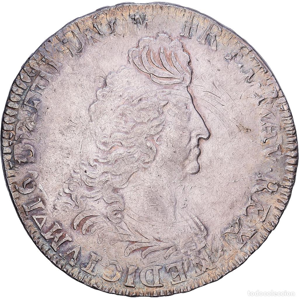 Monedas antiguas de Europa: [#982583] Francia, Louis XIV, Ecu aux 8 L, 1704-1709, Reims, r&eacute;form&eacute;, Plata, BC+