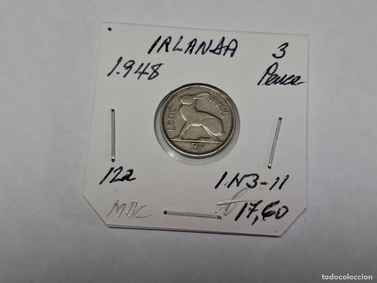 Monedas antiguas de Europa: 3 PENCE de 1948 KM 12a IRLANDA en MBC