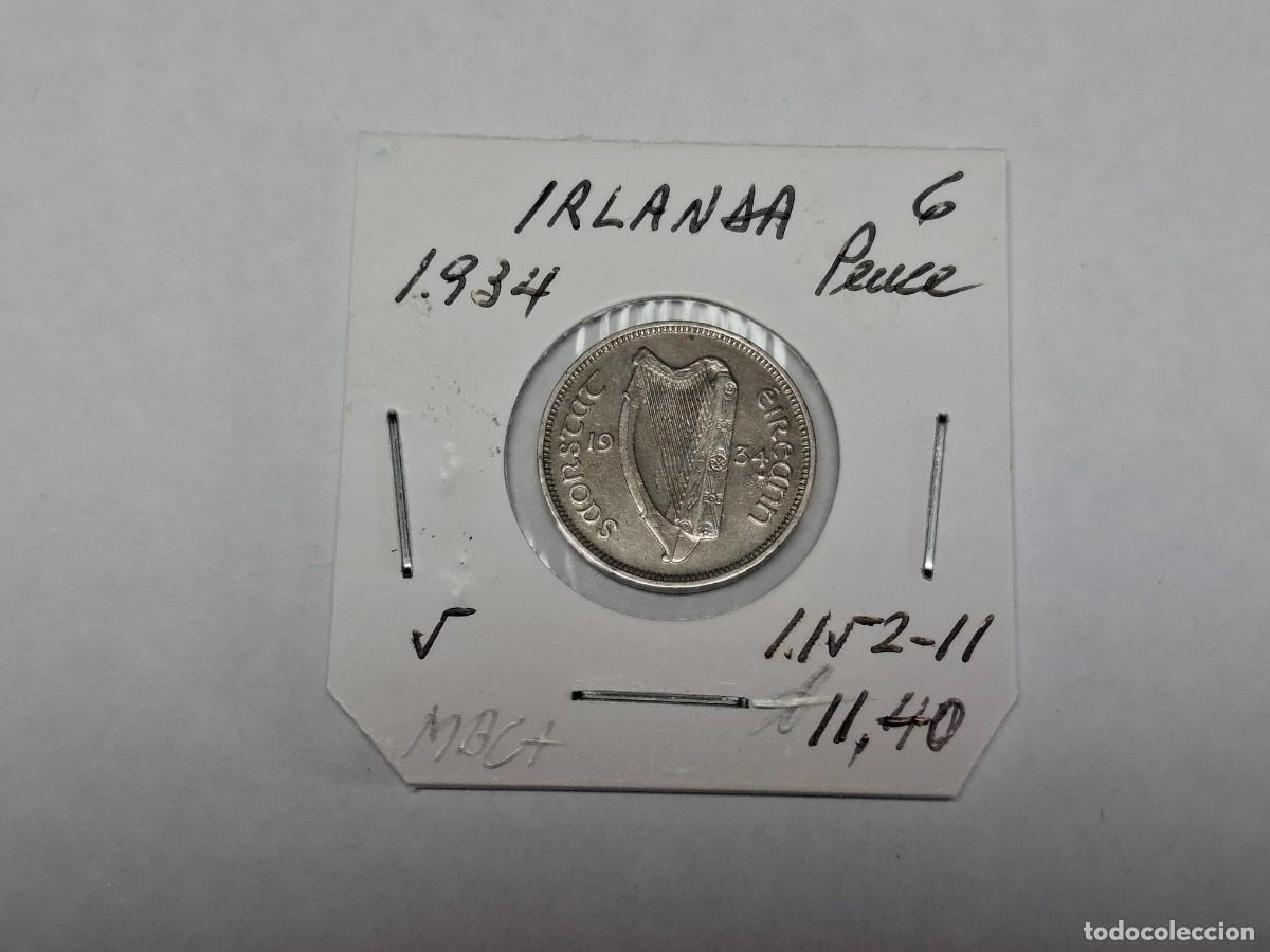 Monedas antiguas de Europa: 6 PENCE de 1934 KM 5 IRLANDA en MBC+