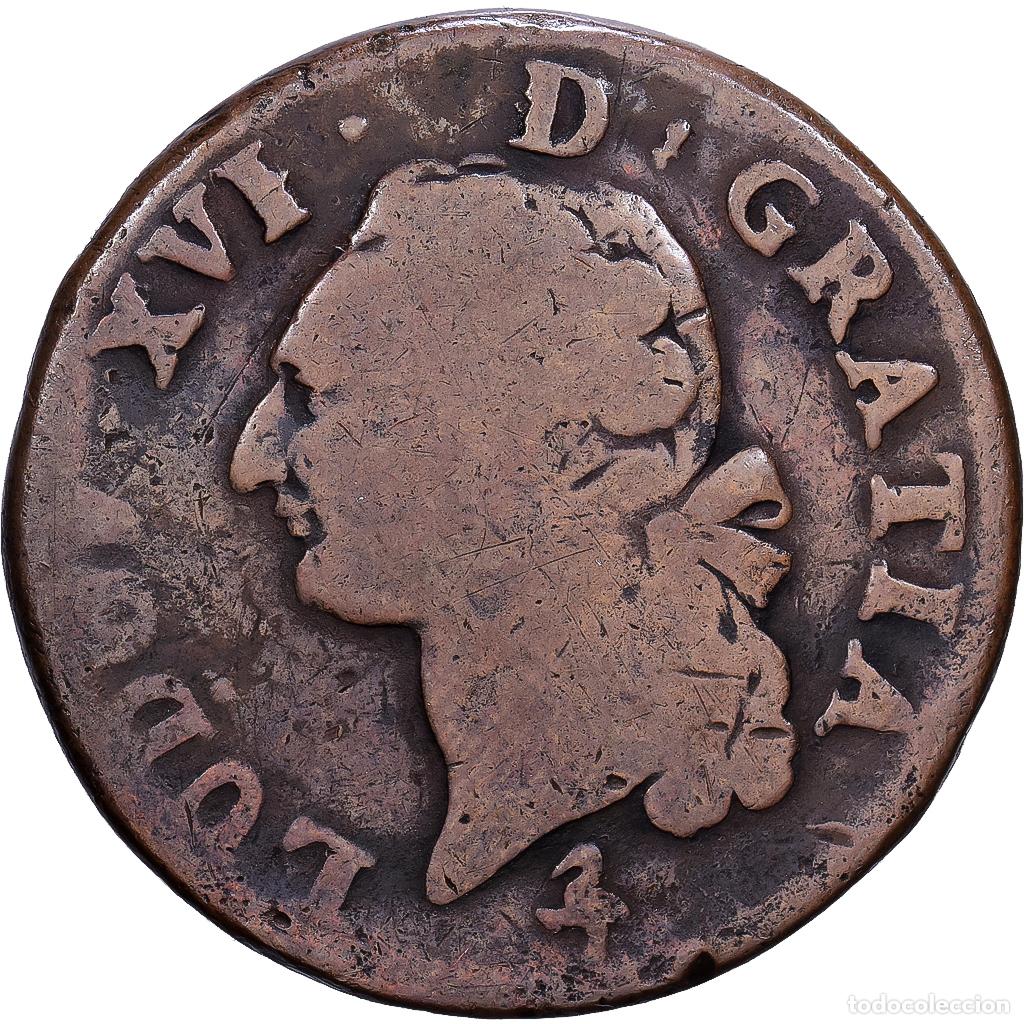 Monedas antiguas de Europa: [#1252350] Francia, Louis XVI, Sol, 1791, Paris, Cuivre, BC