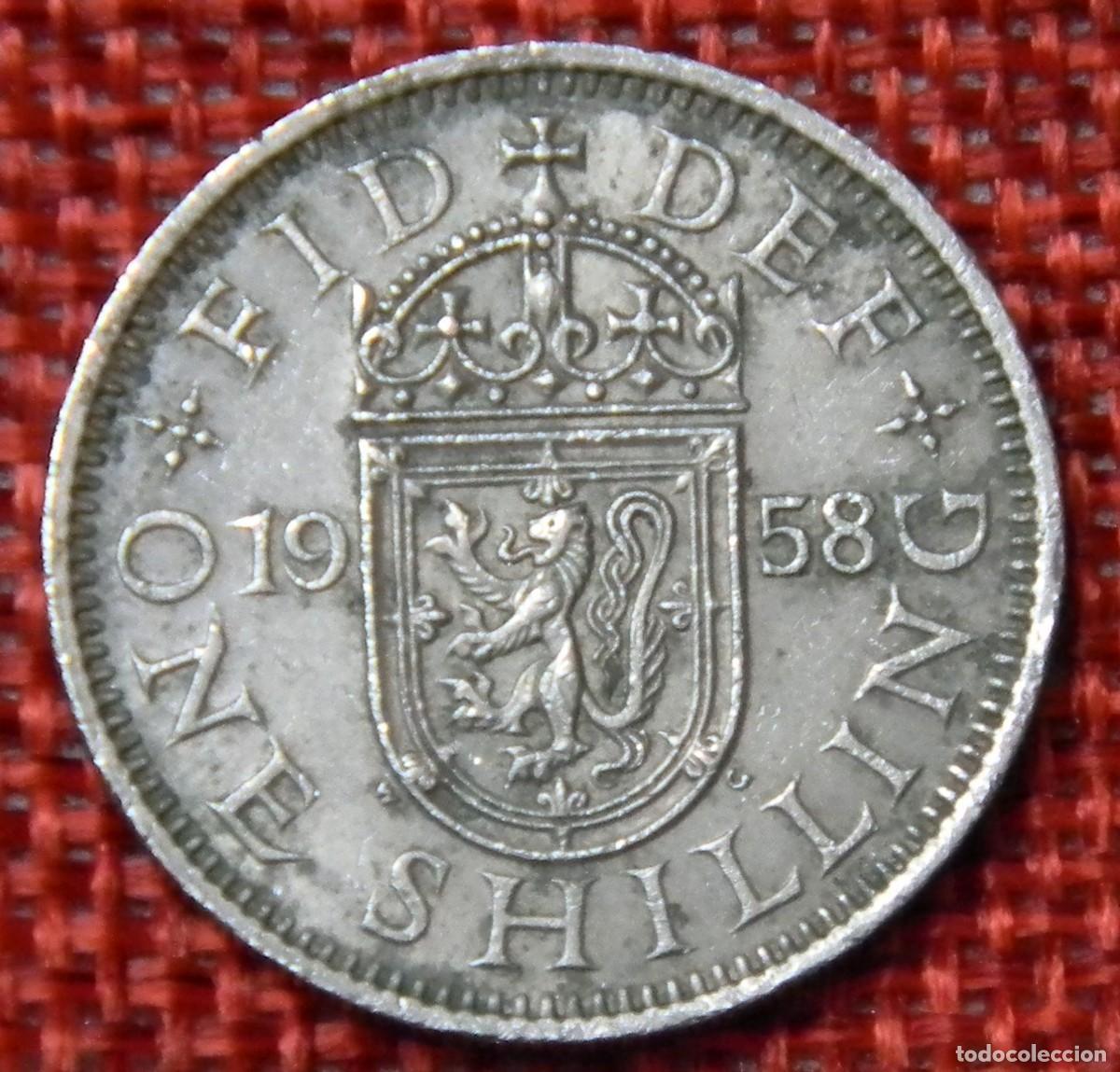 Monedas antiguas de Europa: Reino Unido - United Kingdom - A&ntilde;o 1958 - 1 One shilling - Reina Isabel II - Elizabeth II