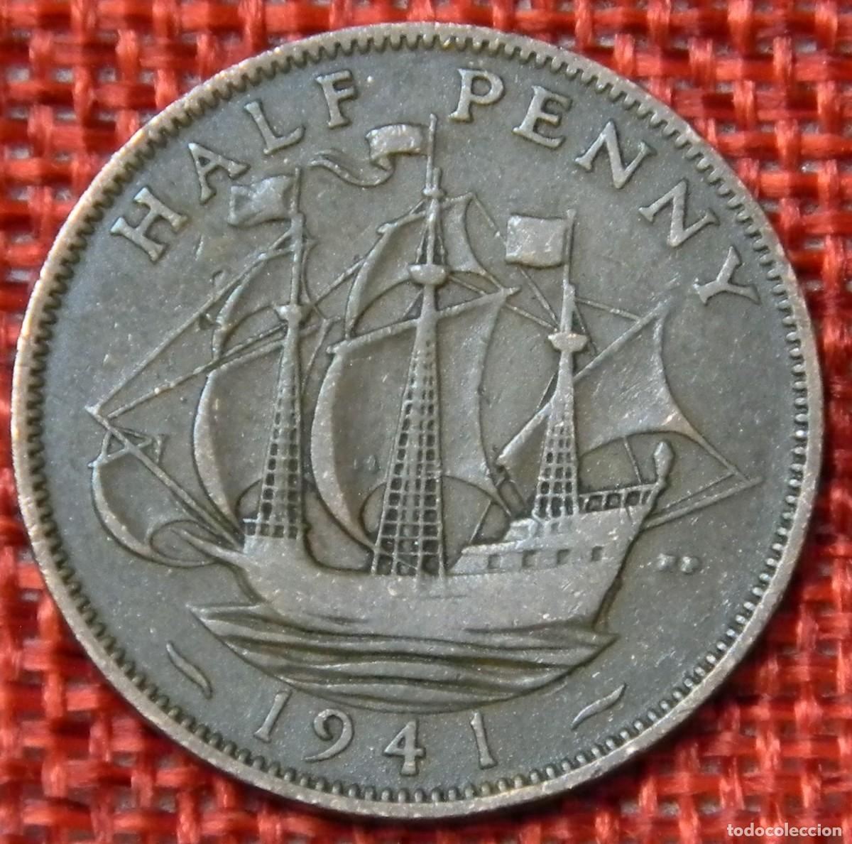 Monedas antiguas de Europa: Reino Unido - United Kingdom - A&ntilde;o 1941 - Half Penny - Rey Jorge VI Georgius VI