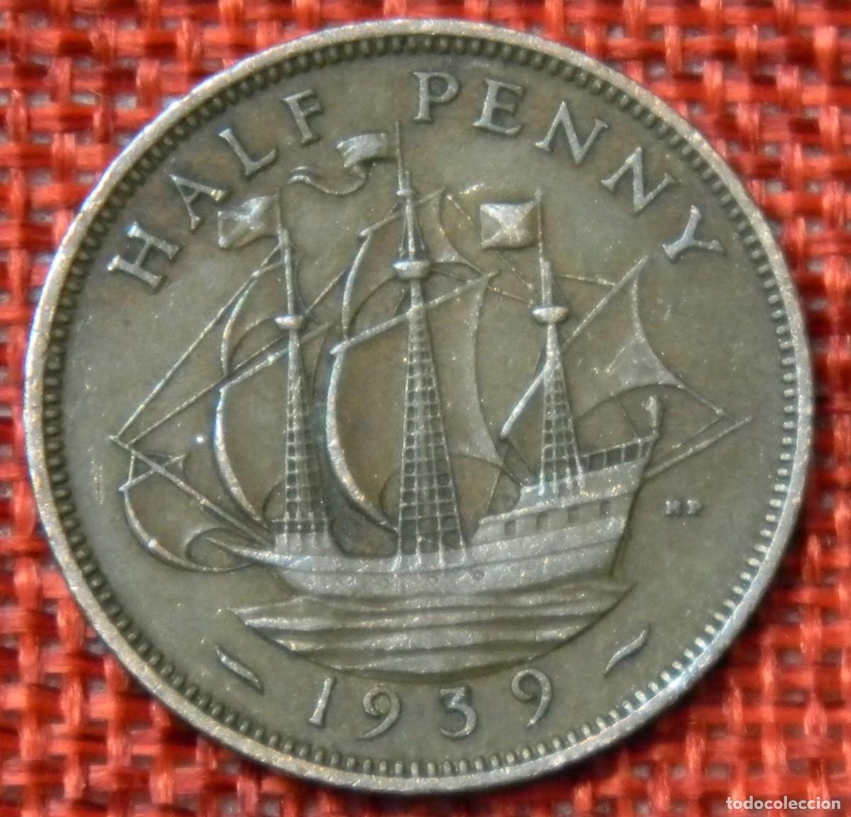 Monedas antiguas de Europa: Reino Unido - United Kingdom - A&ntilde;o 1939 - Half Penny - Rey Jorge VI Georgius VI