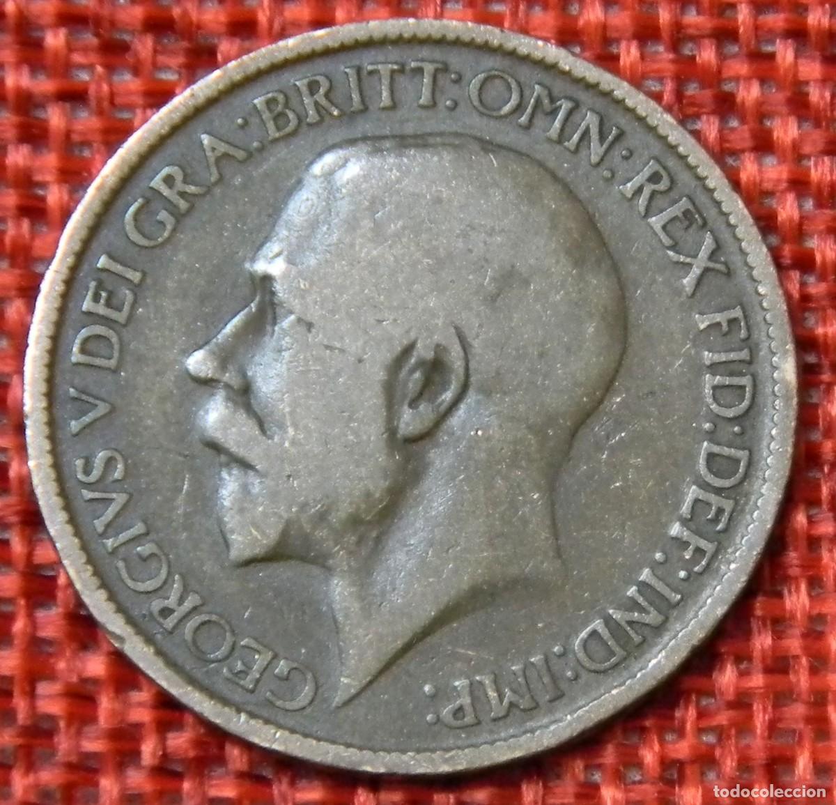 Monedas antiguas de Europa: Reino Unido - United Kingdom - A&ntilde;o 1919 - Half Penny - Rey Jorge V Georgius V