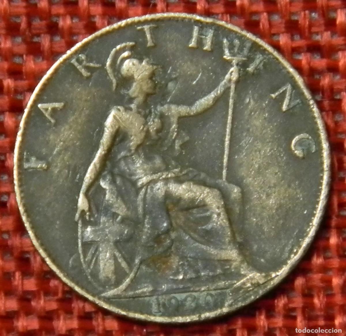 Monedas antiguas de Europa: Reino Unido - United Kingdom - A&ntilde;o 1920 - 1 Farthing - Rey Jorge V Georgius V
