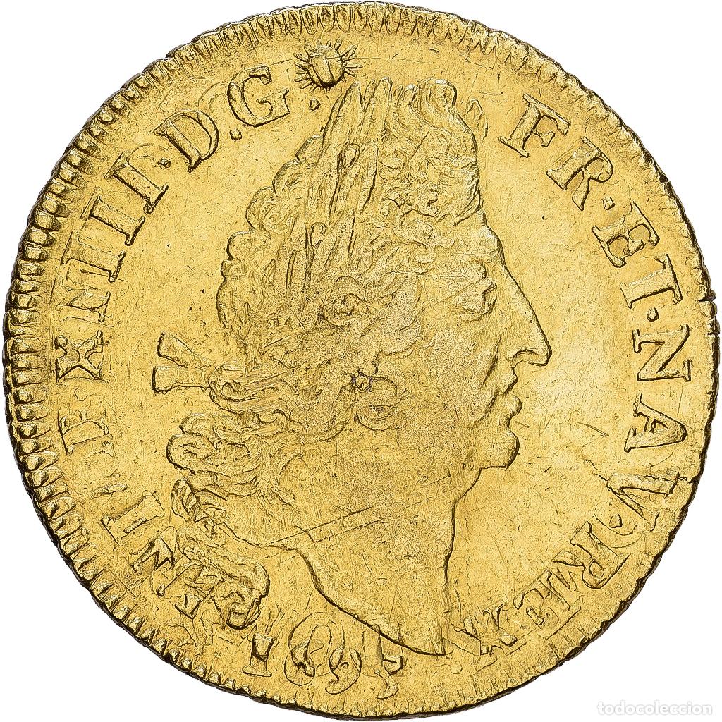 Monedas antiguas de Europa: [#1546379] Francia, Louis XIV, Double Louis d'or aux 4 L, 1693, Rennes, r&eacute;form&eacute;, Oro