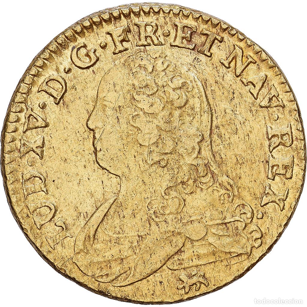 Alte M&uuml;nzen aus Europa: [#1546376] Francia, Louis XV, Louis d'or aux lunettes, 1736, Nantes, Oro, BC+, Gadoury:340