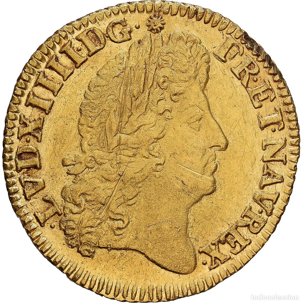 Monedas antiguas de Europa: [#1546380] Francia, Louis XIV, Louis d'or &agrave; l'&eacute;cu, 1690, Rennes, Flan neuf, Oro, EBC