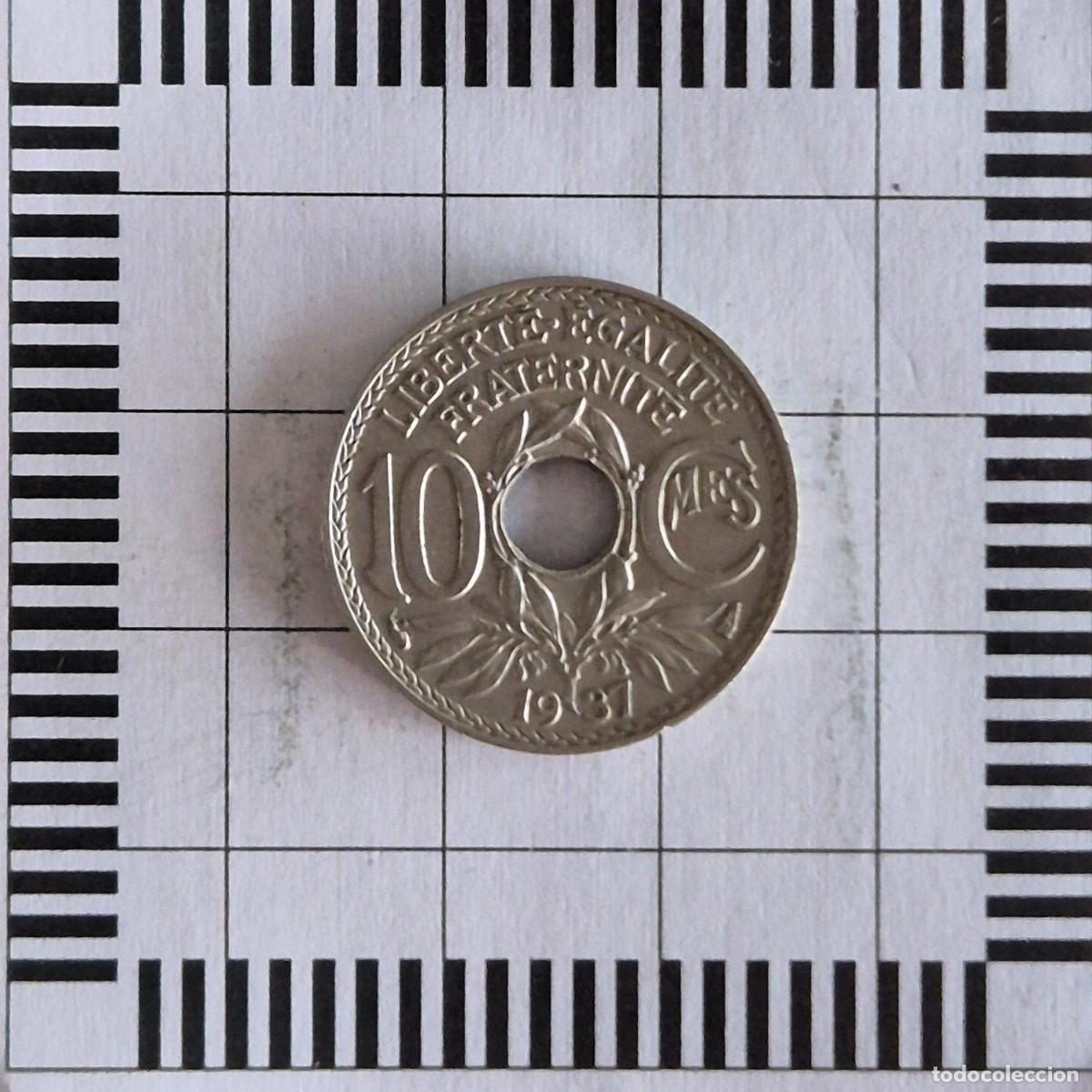 Monedas antiguas de Europa: 10 C&Eacute;NTIMOS, FRANCIA. 1937. (KM#866a).