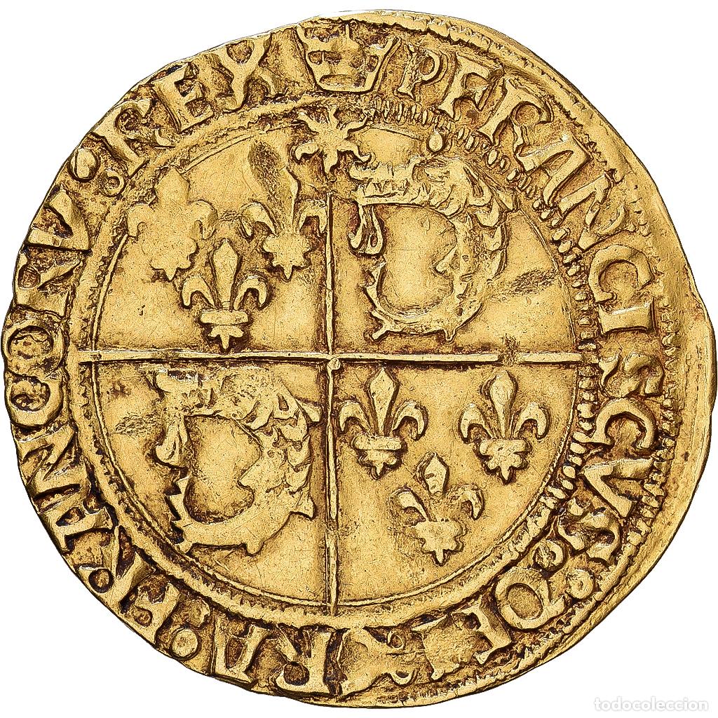 Monedas antiguas de Europa: [#1546387] Francia, Fran&ccedil;ois Ier, Ecu d'or au soleil du Dauphin&eacute;, 1519-1522, Cremieu, 1er