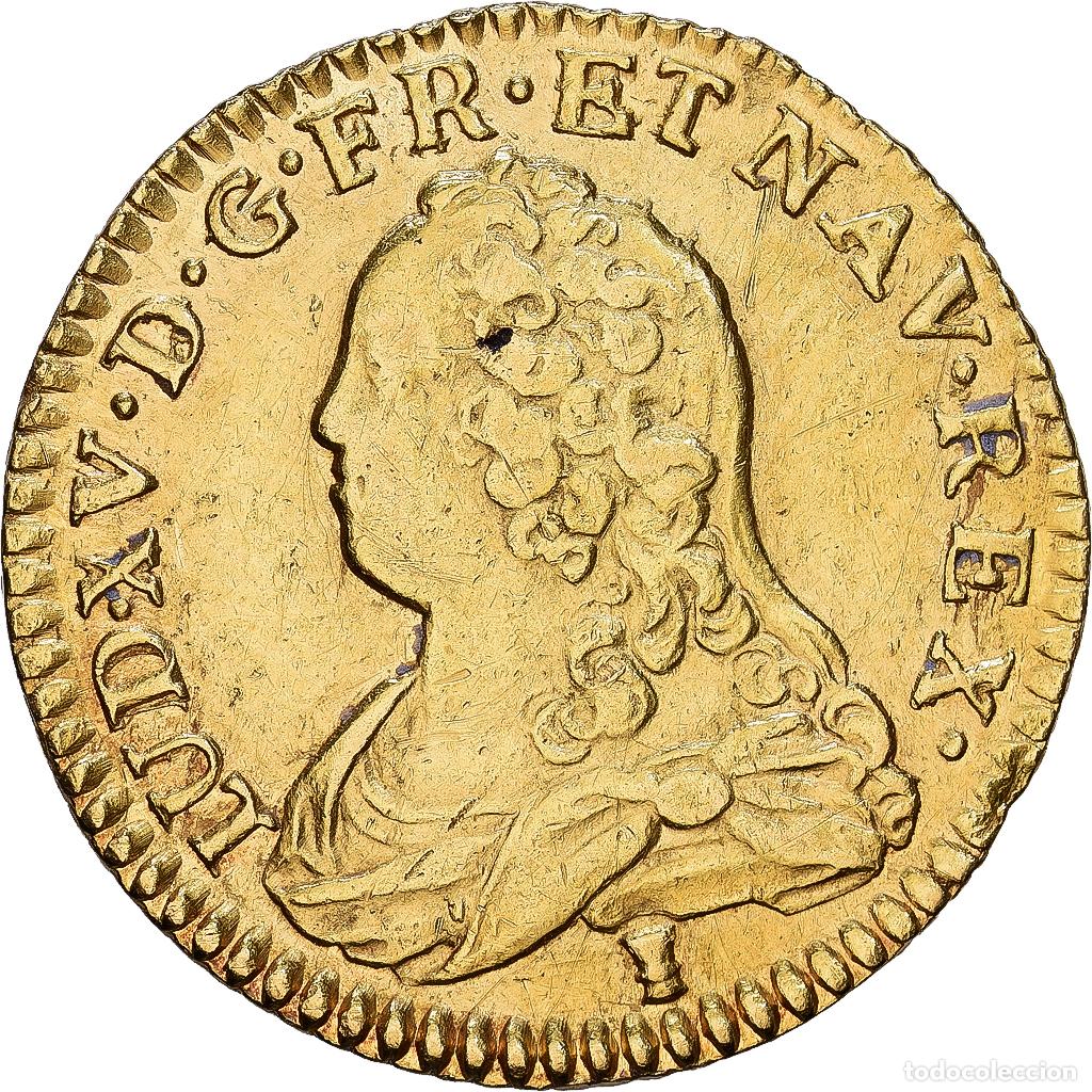 Monedas antiguas de Europa: [#1546377] Francia, Louis XV, Louis d'or aux lunettes, 1726, Rennes, Oro, MBC, Gadoury:340