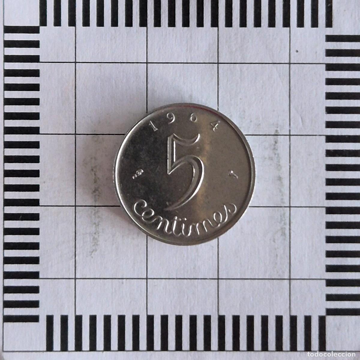 Monedas antiguas de Europa: 5 C&Eacute;NTIMOS, FRANCIA. 1964. (KM#927).