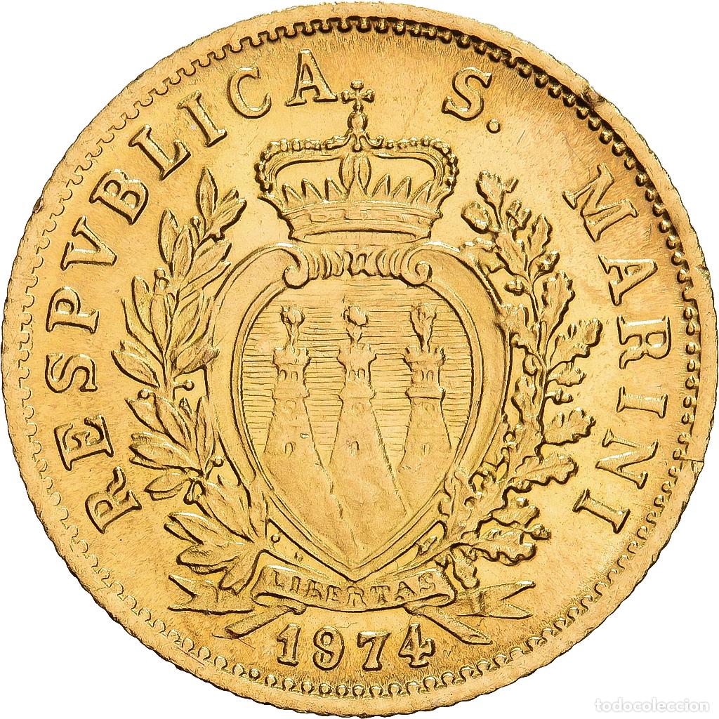 Monedas antiguas de Europa: [#1546428] San Marino, Scudo, 1974, Rome, Oro, EBC, KM:38